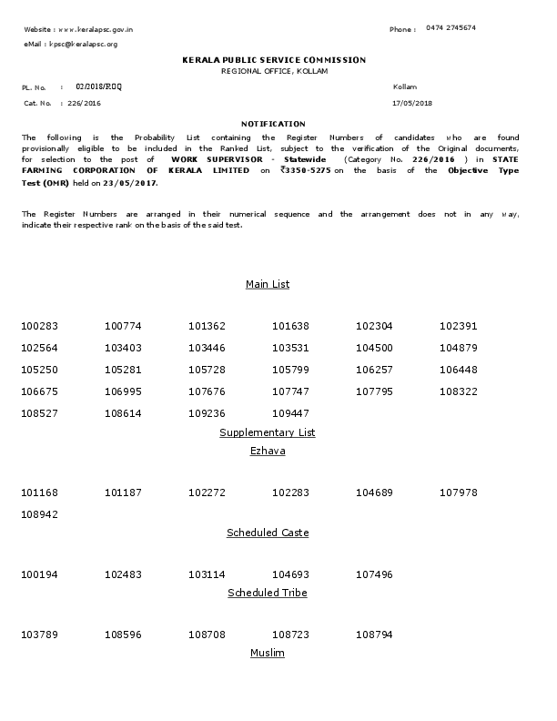 Work-Supervisor-State-Farming-Corporation-Probability-List