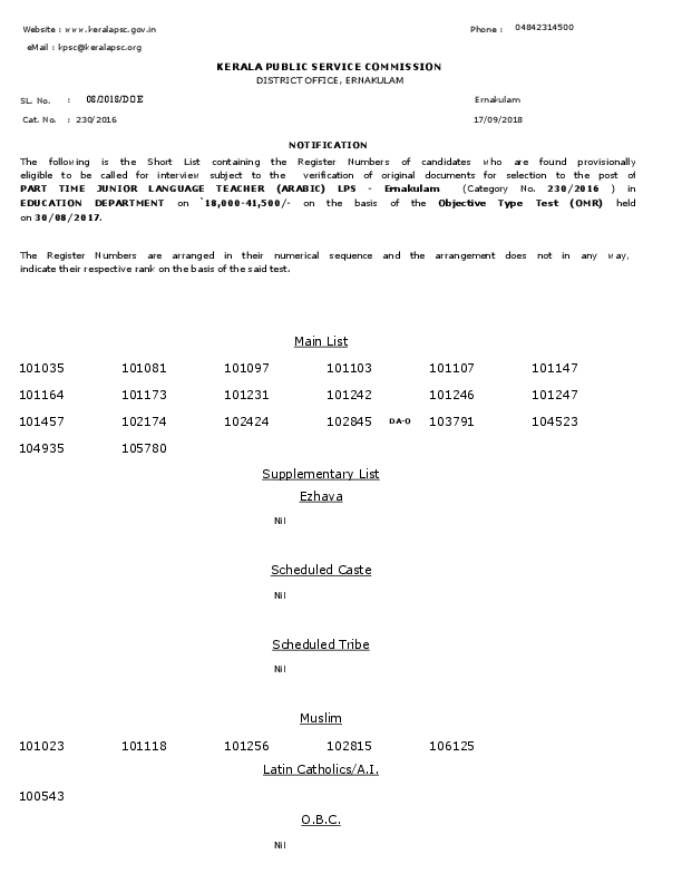 Junior-Language-Teacher-Arabic-Ernakulam-Shortlist