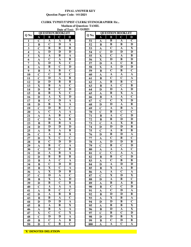 Stenographer-Answer-Key